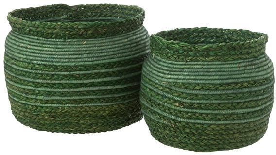 J-Line Set Van 2 Mand Gevlochten Rand Zeegras Groen
