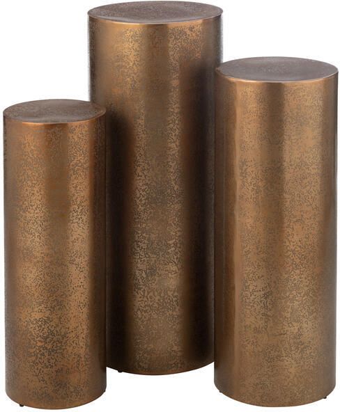 J-Line sokkel Pilaren Rond metaal goud 3 stuks