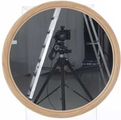 J-Line spiegel Rond rotan|glas naturel medium Ø 66.5 cm