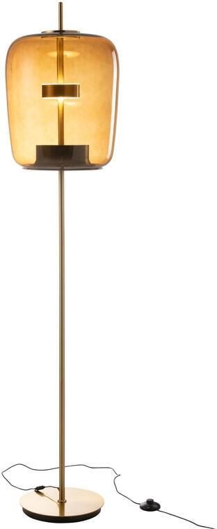 J-Line Staanlamp Led Glas Bruin 35x35x168cm