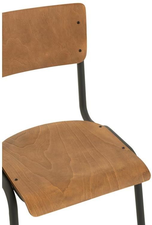 J-Line stoel- hout metaal bruin - Foto 3