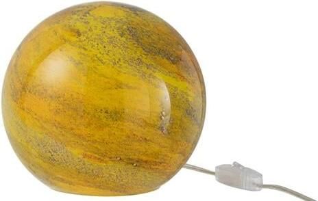 J-Line Tafellamp Dany Strepen Glas Geel