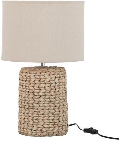 J-Line tafellamp Dik Vlecht beton|katoen naturel small