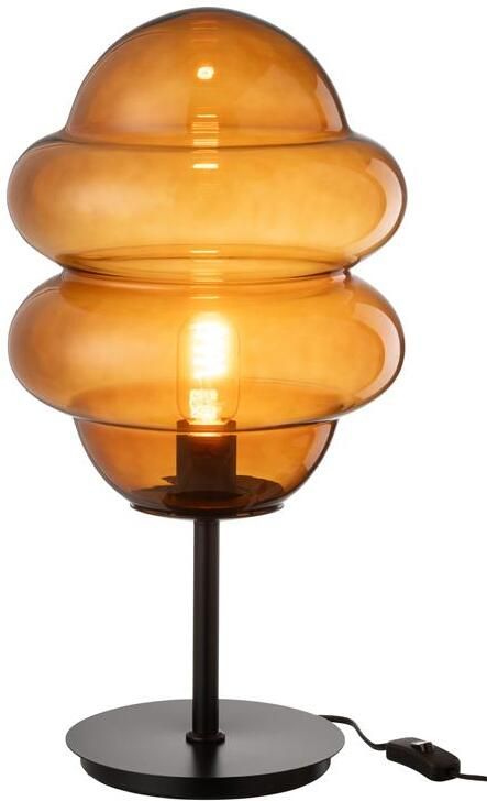 J-Line Tafellamp Honinglepel Glas Bruin 28x28x52cm