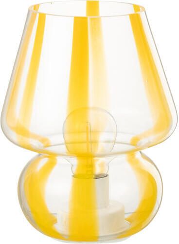 J-Line tafellamp Strepen glas transparant|geel large