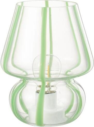 J-Line tafellamp Strepen glas transparant|groen large