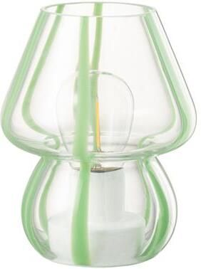 J-Line tafellamp Strepen glas transparant|groen small