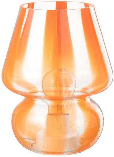 J-Line tafellamp Strepen glas transparant|oranje large