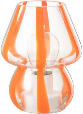 J-Line tafellamp Strepen glas transparant|oranje small