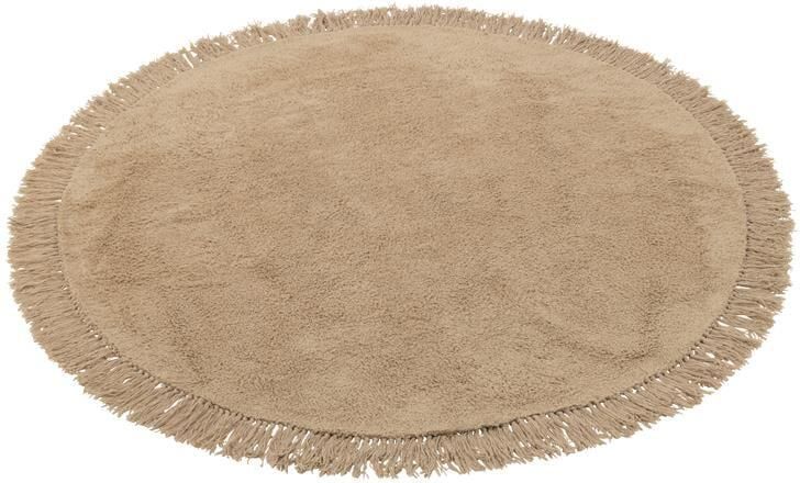 J-Line tapijt Rond + Franjes katoen beige - Foto 2