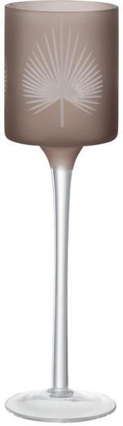 J-Line Theelichthouder | Glas | Bruin | 7x7x (h)25 Cm