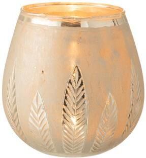 J-Line Theelichthouder | Glas | Zilver | 18.5x18.5x (h)18.5 Cm