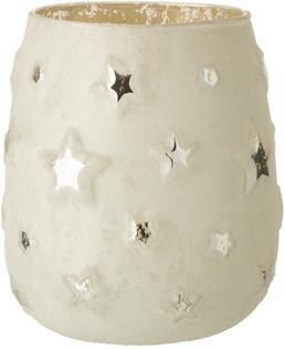 J-Line theelichthouder Ster glas zilver large