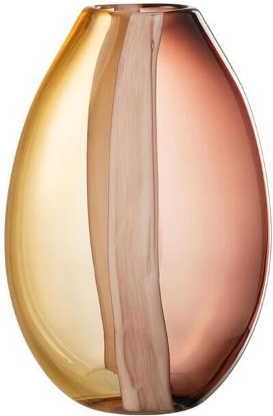 J-Line vaas Arun glas bruin|geel large Ø 13 cm