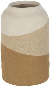 J-Line vaas Cylinder keramiek beige|lichtbruin small 20 cm hoog