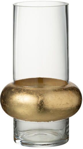 J-Line vaas Cylinder Ring Laag glas transparant small 25 cm hoog