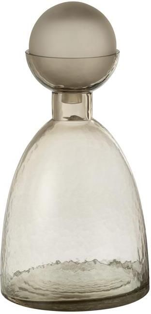 J-Line vaas Fles + Dop Yara glas grijs medium Ø 18 cm