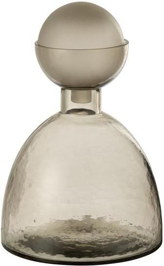 J-Line vaas Fles + Dop Yara glas grijs small Ø 20 cm