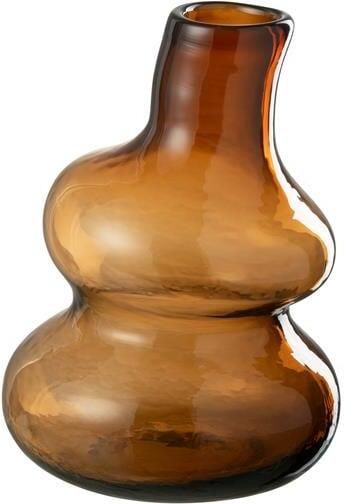 J-Line vaas Fles glas bruin small 27 cm hoog