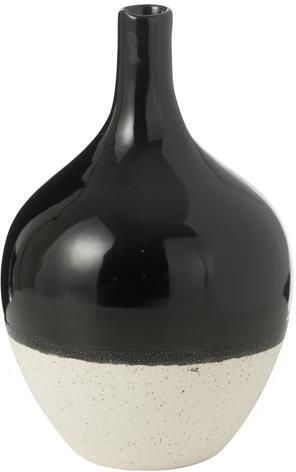 J-Line vaas Iva porselein zwart|wit medium Ø 15.5 cm