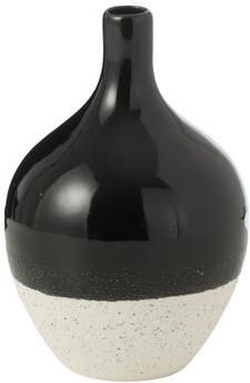 J-Line vaas Iva porselein zwart|wit small Ø 11.5 cm