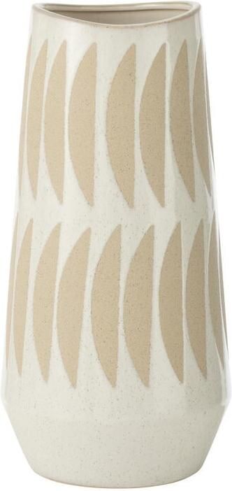 J-Line vaas Kai keramiek beige|wit large 40 cm hoog