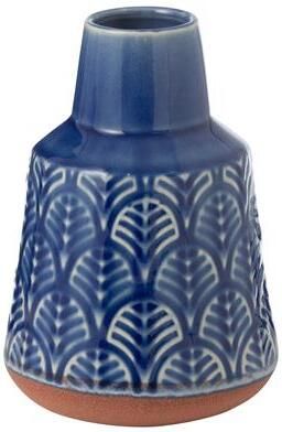 J-Line vaas Leo Lang porselein blauw|terracotta small