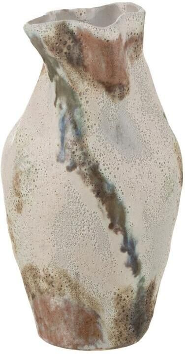 J-Line vaas Maan Vervormd keramiek mix 26.5 cm hoog