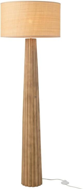 J-Line Vloerlamp Paraplu Ailanthus Hout Naturel 48x48x157cm