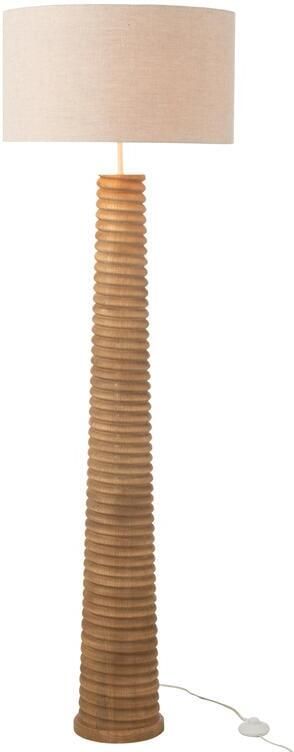 J-Line Vloerlamp Schroefdraad Hout Naturel|grijs 48x48x160cm