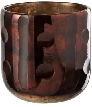 J-Line windlicht Coconut Cylinder glas bruin