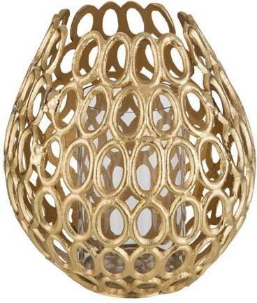 J-Line windlicht Eva Ringen aluminium goud small