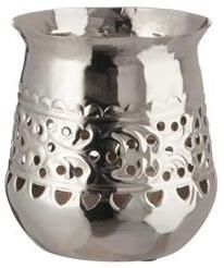 J-Line windlicht Oosters Rond ijzer zilver small