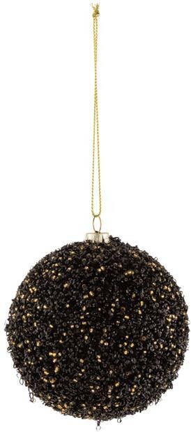 J-Line Kerstballen kunststof zwart| goud 6x