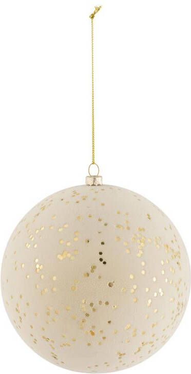 J-Line Kerstballen stippen kunststof| fluweel goud 4x