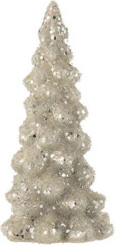 J-Line Kerstboom glas lichtgrijs|zilver small