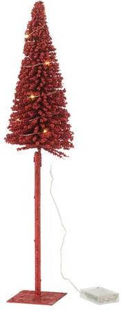 J-Line Kerstboom kunststof rood S 58 cm LED lichtjes