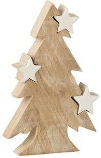J-Line Kerstboom hout wit medium