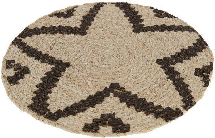 J-Line Rond Ster placemat jute naturel 6x