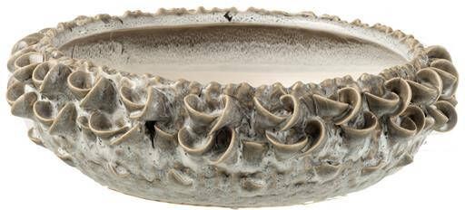 J-Line schaal Vida Rond keramiek grijs|blauw Ø 28.00 cm