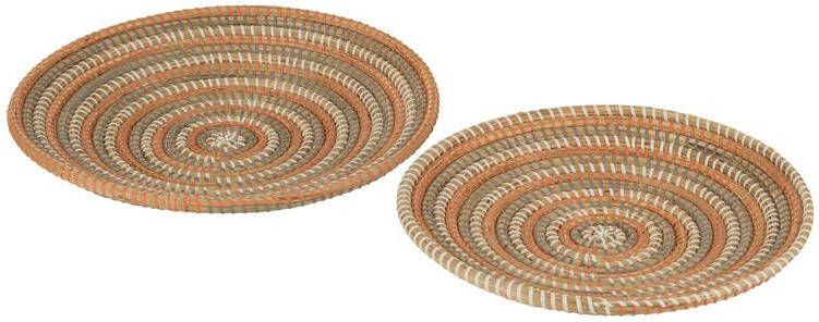 J-Line schaal Cirkel zeegras mix 2 stuks