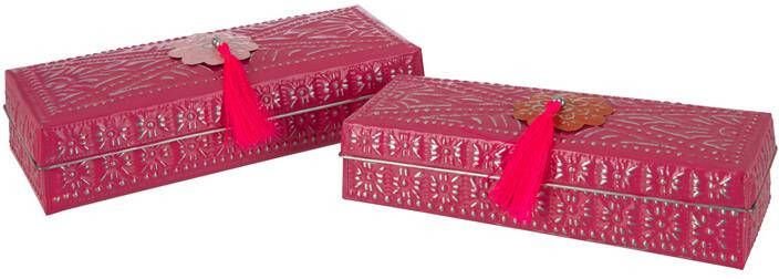 J-Line set van 2 dozen Kurt metaal roze