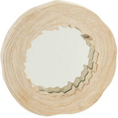 J-Line Spiegel Onregelmatig Hout Wit Large