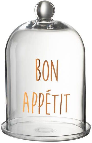 J-Line stolp Bon Appetit Rond glas transparant|koper