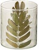 J-Line vaas Blad glas goud small 9.5 cm hoog