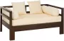 J-Line Conie zetelbed matras + 4 kussens hout donkerbruin woonaccessoires - Thumbnail 1