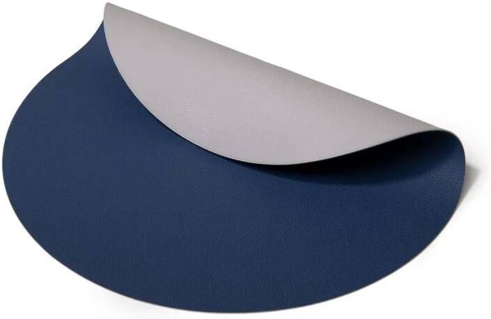 Jay Hill Placemats Rond Leer Lichtgrijs Blauw ø 38 cm 6 Stuks