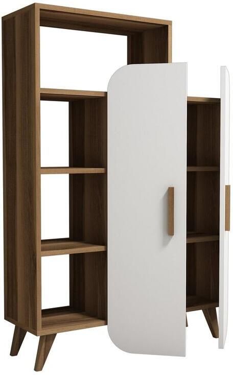 Kalune Design Giga Meubel Boekenkast Walnoot|Wit Hout 90x32x132cm Form - Foto 6