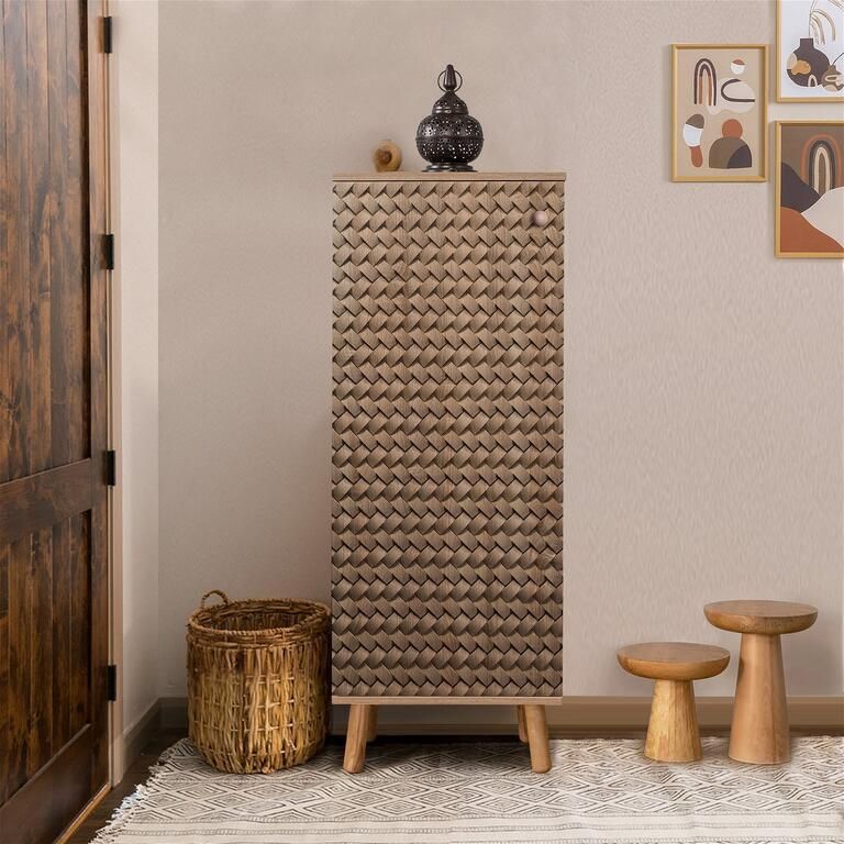 Kalune Design Giga Meubel Schoenenkast Bruin Hout 50x38x135cm Vegas Roof - Foto 2