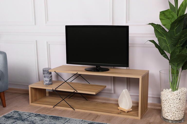 Kalune Design Giga Meubel Tv-meubel Naturel Hout 120x30x40cm Zigzag